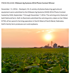 2016 Midwest Ag Photo Contest Award Winner
